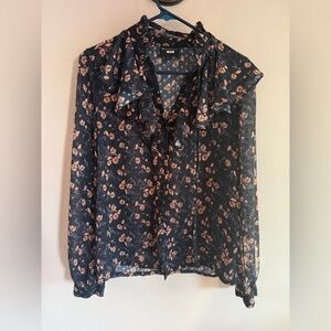 Jill Stuart Midnight Floral Blouse